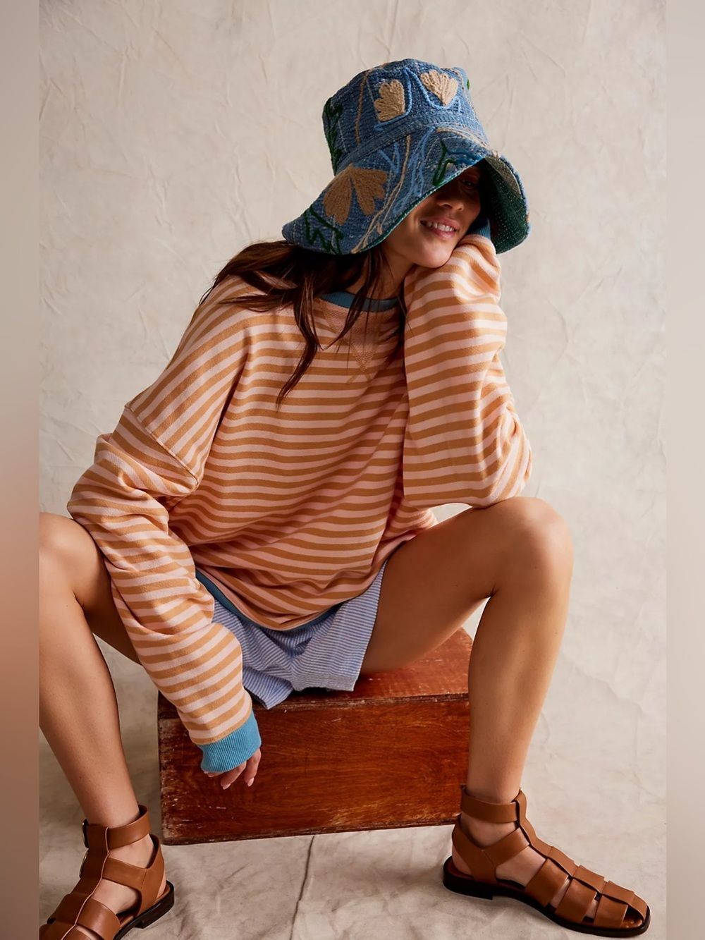 New Free People Vintage Kantha Bucket Hat